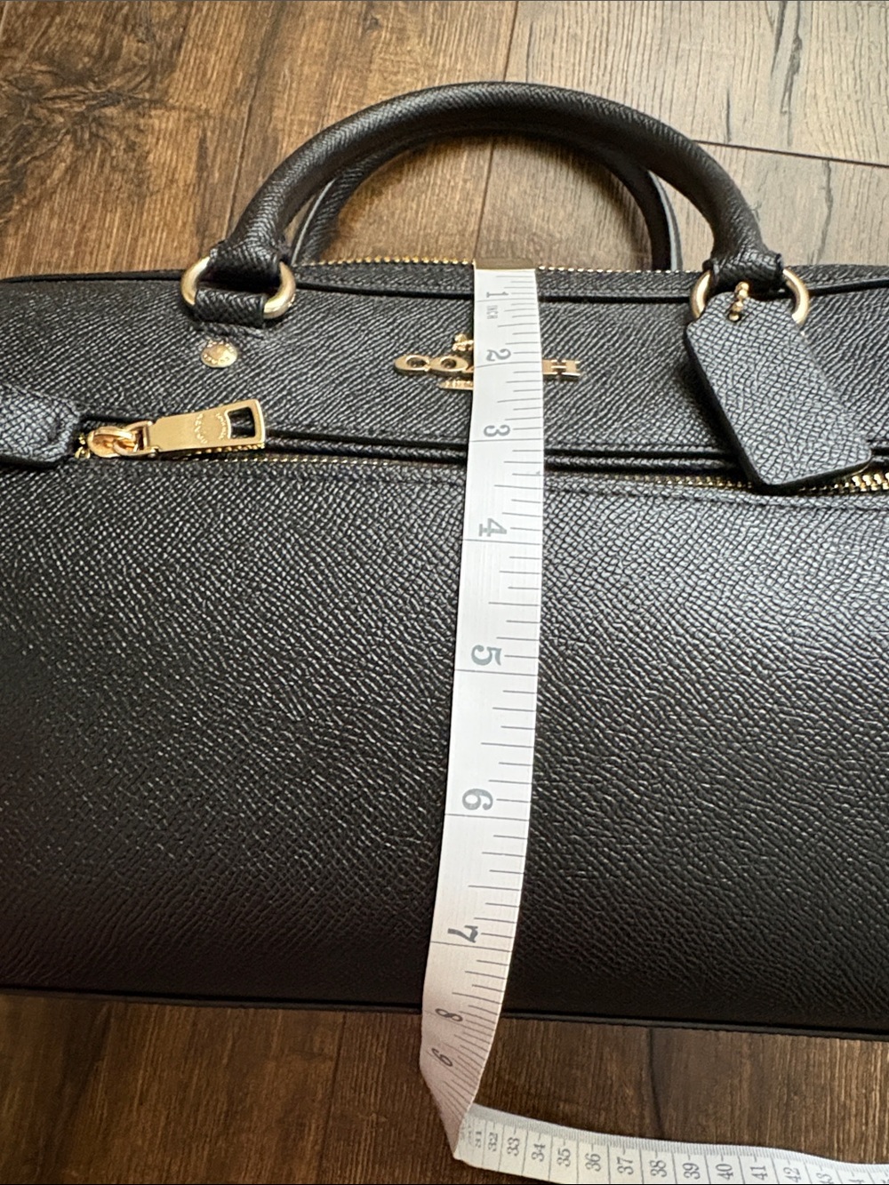Coach Rowan Satchel, Black/Gold - Picture 4 of 13